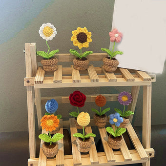 compare product Handmade Woven Knitted Potted Plants