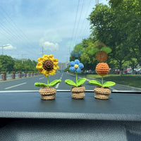 Handmade Woven Knitted Potted Plants