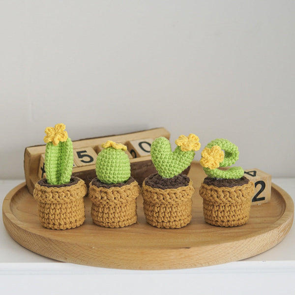 Hand Woven Knitted Cactus Potted Plant