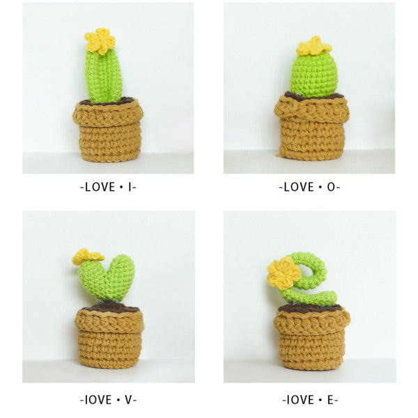 Hand Woven Knitted Cactus Potted Plant