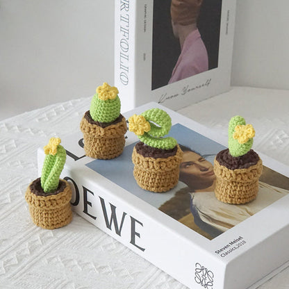 Hand Woven Knitted Cactus Potted Plant