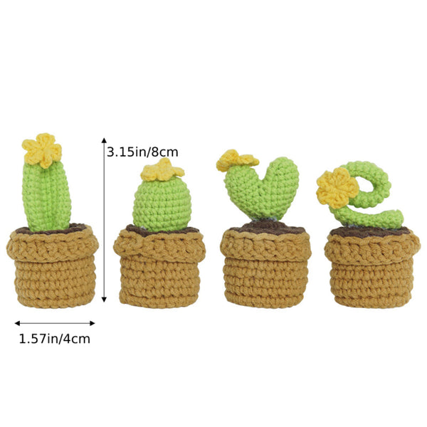 Hand Woven Knitted Cactus Potted Plant