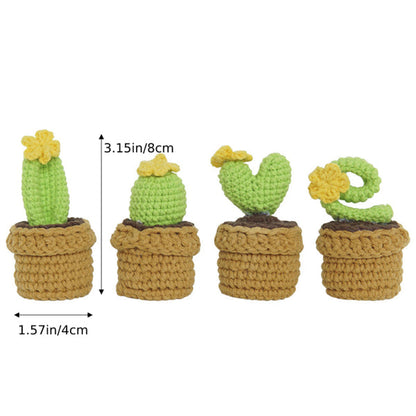 Hand Woven Knitted Cactus Potted Plant