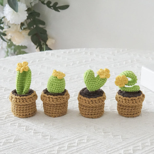 Hand Woven Knitted Cactus Potted Plant