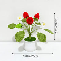 Strawberry Orange Potted Plants Handmade Woven Knitted Potted Plants
