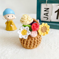 Handmade Multicolor Flowers Crochet Potted Plants Completed