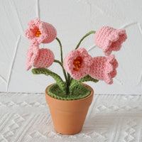 Handmade lily of the Valley  Woven Potted Plants Completed