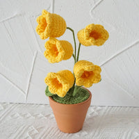 Handmade lily of the Valley  Woven Potted Plants Completed