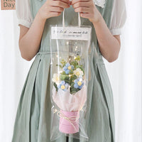 Hand Knitted Puff Flower Bucket