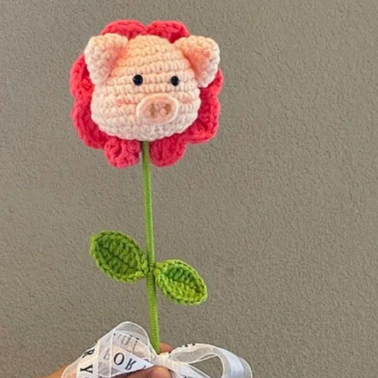 Hand Knitted Cute Pig Bouquet