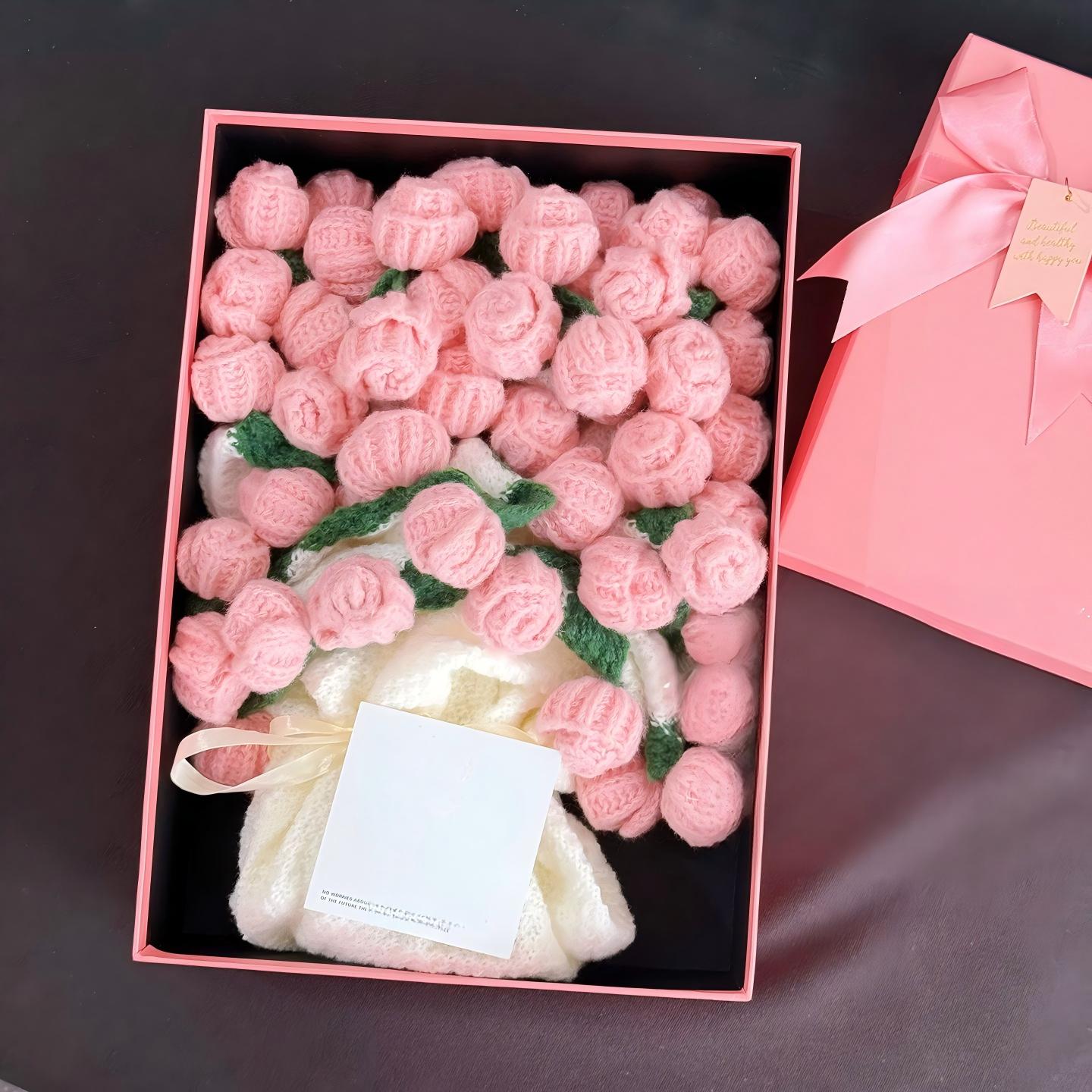 Handmade rose flower blanket - Gift box packaging