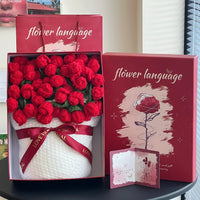 Handmade rose flower blanket - Gift box packaging