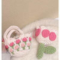 Cute Tulip Knitted Bag Design Airpods Cover