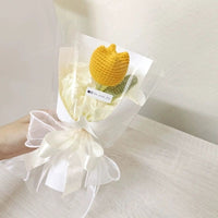 Knitted tulip bouquet Sunflower bouquet