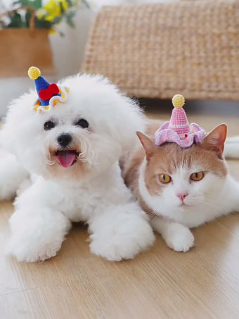 compare product Dog and cat hairpins--Handmade woolen knitted
